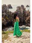 Robe Longue Verte à Motifs Dos Nu - La sélection des voisines