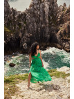 Robe Longue Verte à Motifs Dos Nu - La sélection des voisines