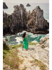 Robe Longue Verte à Motifs Dos Nu - La sélection des voisines