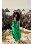 Robe Longue Verte à Motifs Dos Nu - La sélection des voisines