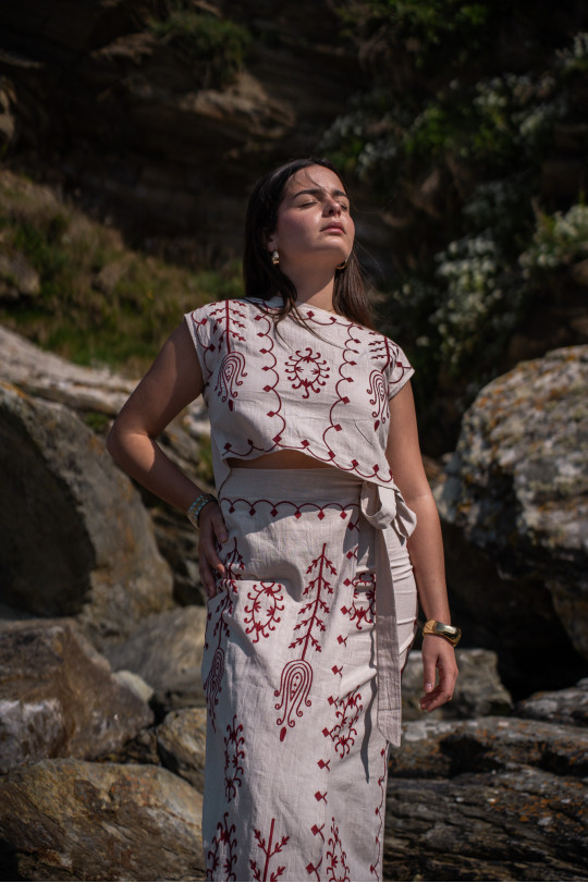 Ensemble femme effet lin