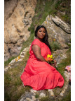 Robe longue femme coquelicot