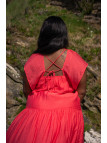 Robe longue femme coquelicot