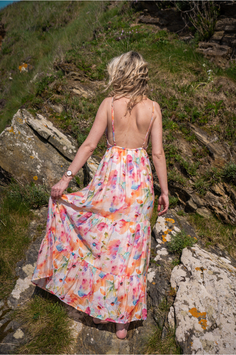 Robe longue à fleurs