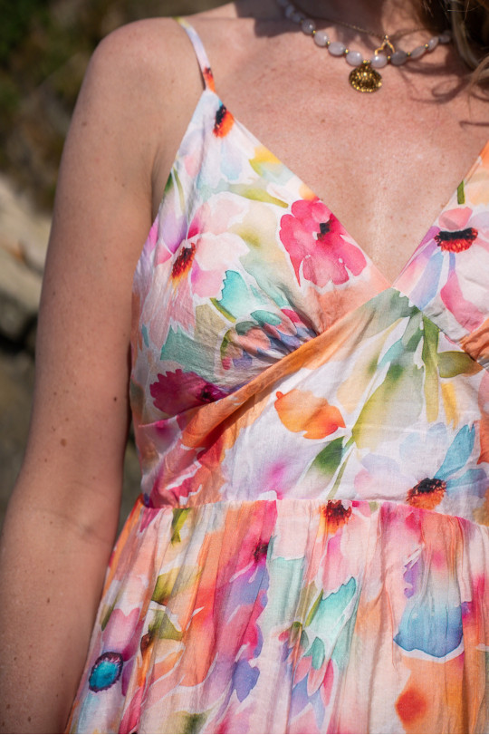 Robe longue à fleurs