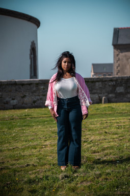 veste matelassée rose