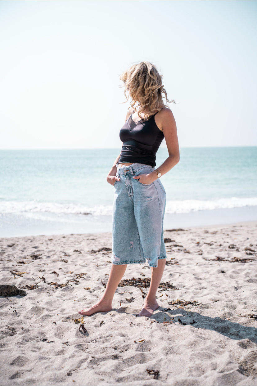 Bermuda femme en jean