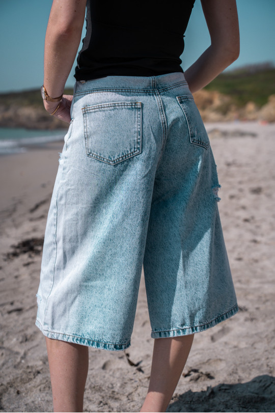 Bermuda femme en jean