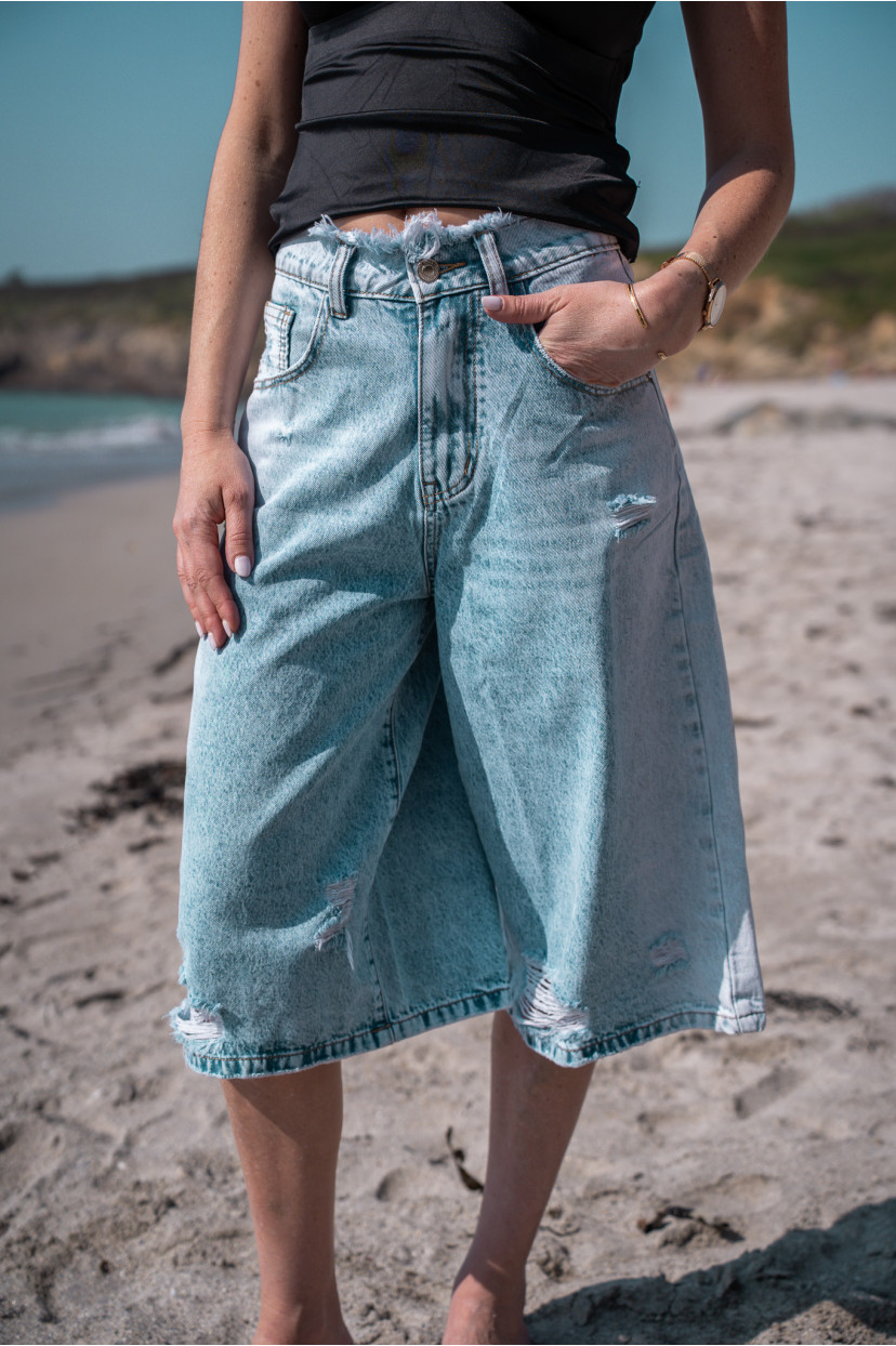Bermuda femme en jean