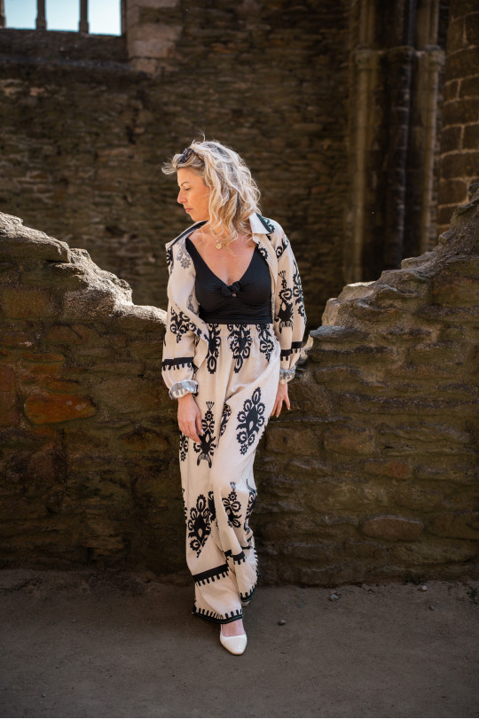 Ensemble noir et blanc motifs