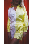 short femme jaune