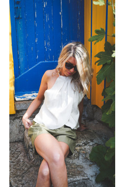 Haut en lin beige