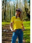 Tee shirt jaune inscription arcachon