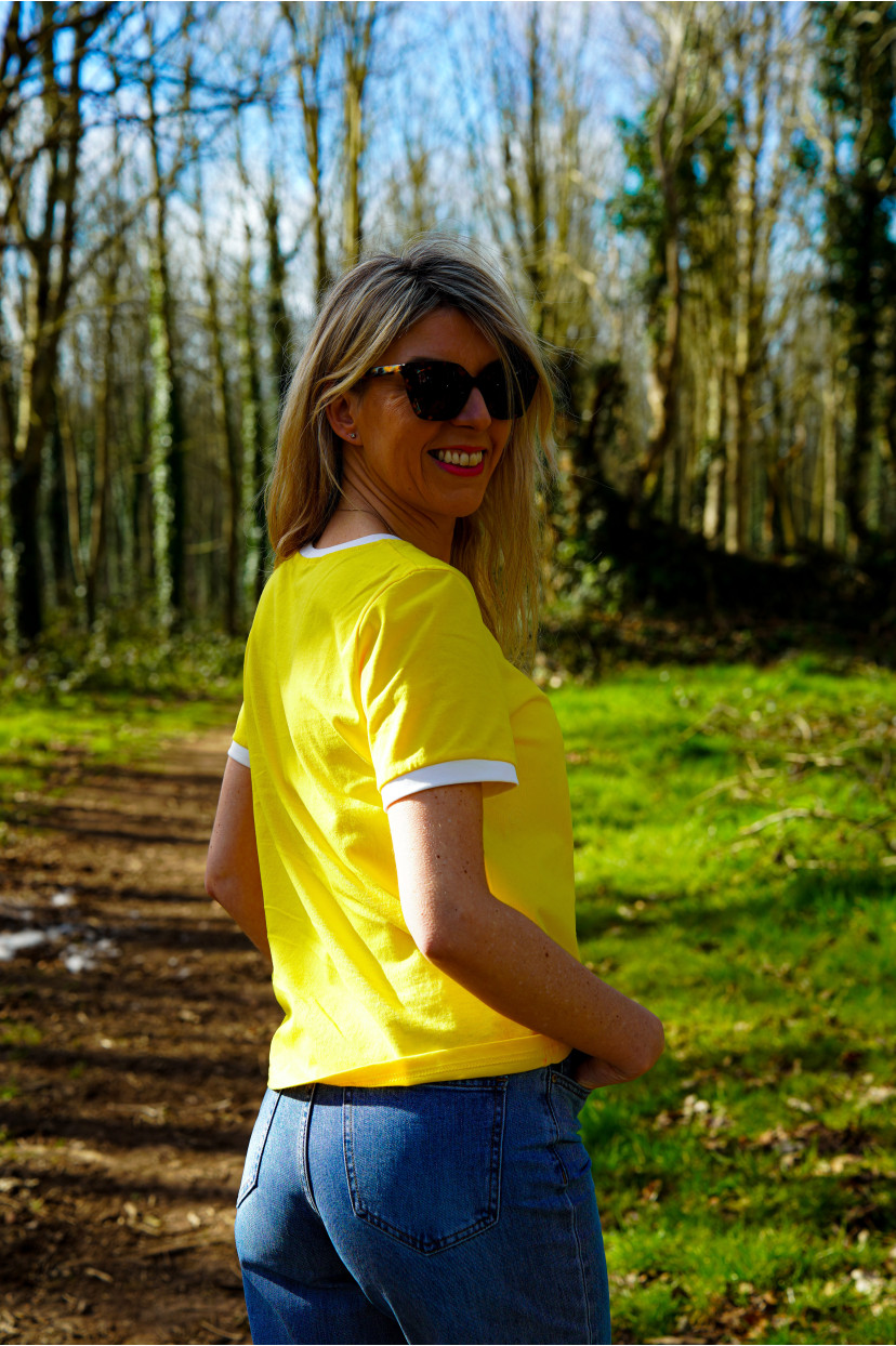 Tee shirt jaune inscription arcachon