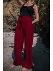 pantalon femme large prune
