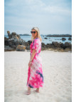 Robe satinée rose
