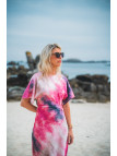 Robe satinée rose