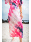 Robe satinée rose