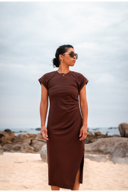 Robe longue chocolat