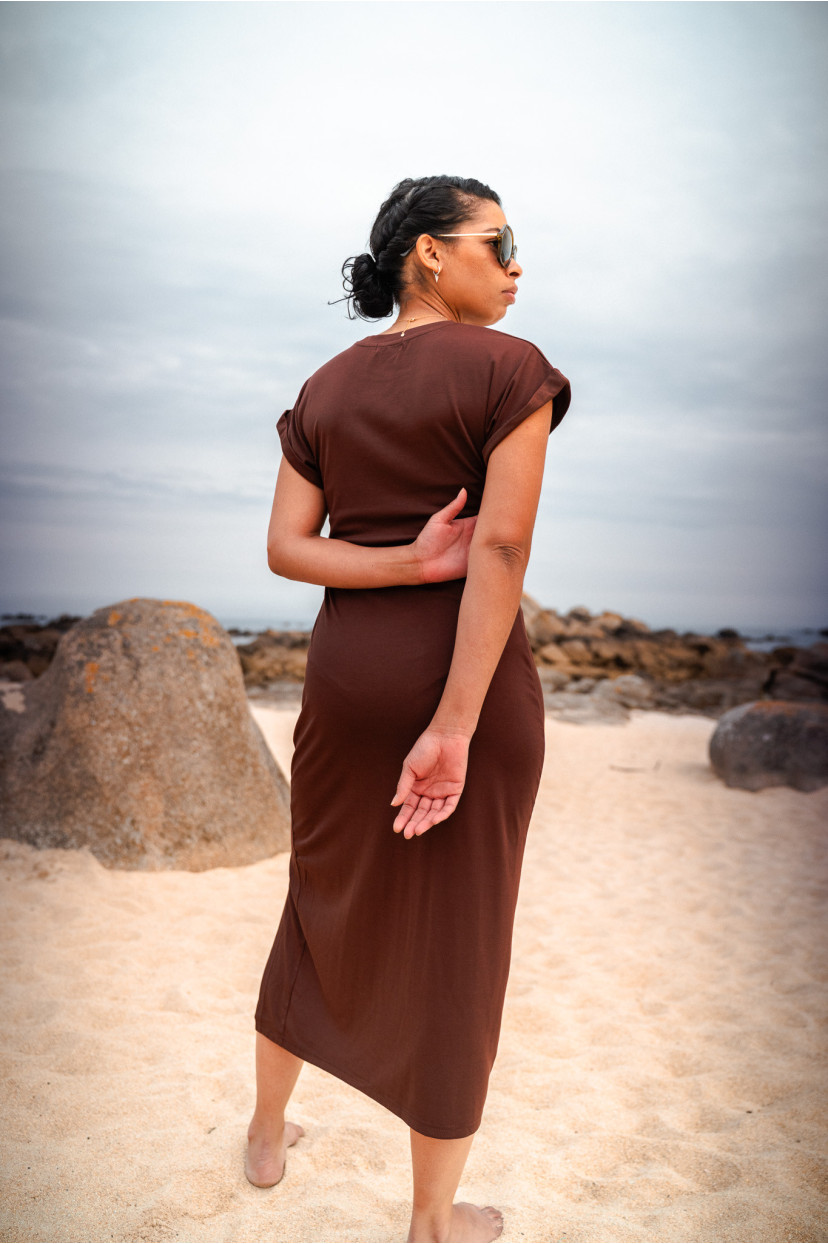 Robe longue chocolat