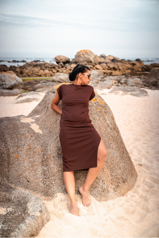 Robe longue chocolat