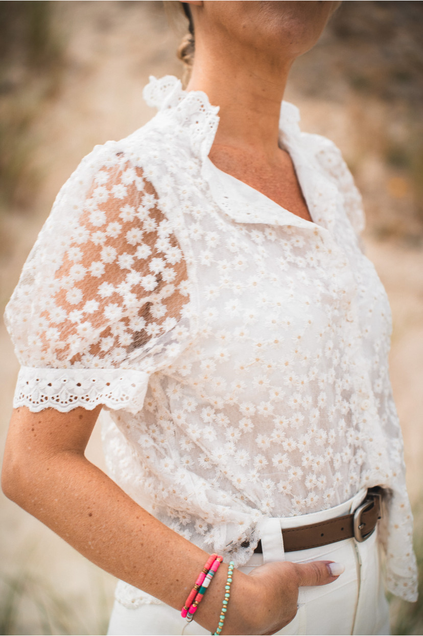 Chemise motif pâquerettes