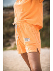 short femme éponge orange