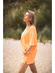 short femme éponge orange