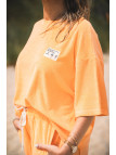short femme éponge orange